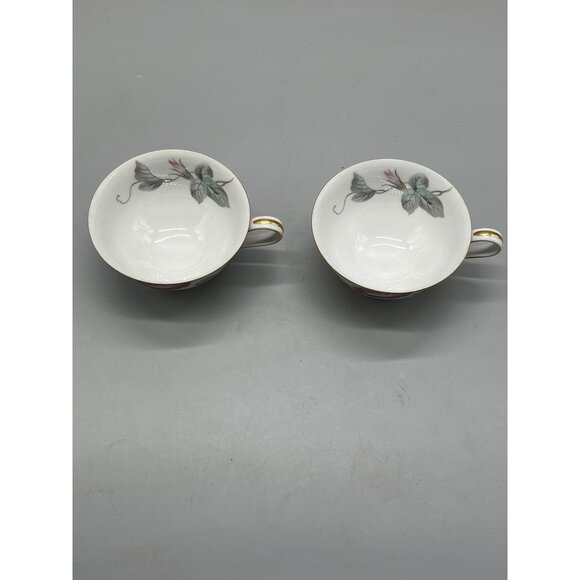 Noritake China 5108 Morning Glory cups red pink and white flowers green READ - Picture 6 of 7